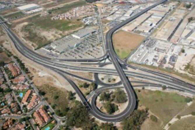 Vista aérea del acceso sur al Aeropuerto de Málaga