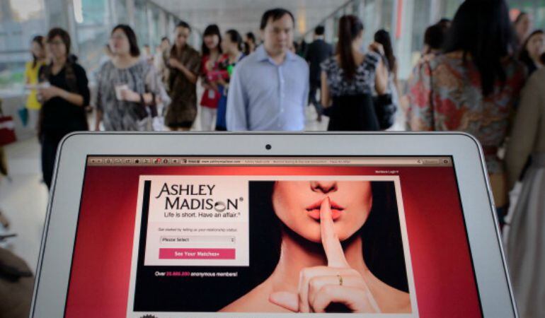 Página principal de Ashley Madison. 