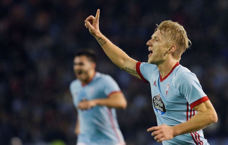 Daniel Wass celebra su gol al Real Madrid durante el partido de la jornada 18ª de Liga en Primera División.