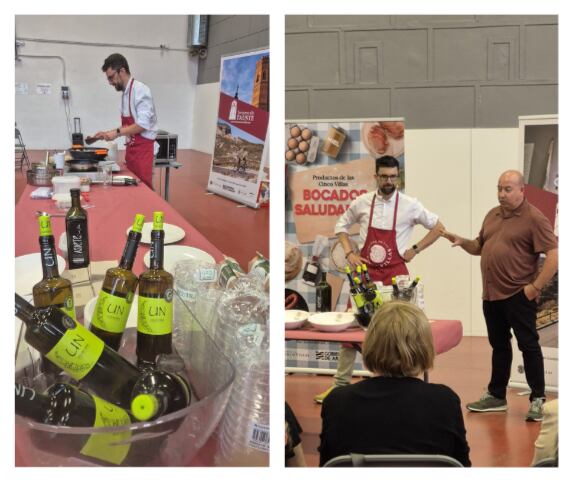 El presidente comarcal, Santos Navarro, ha acudido al showcooking en Tauste.
