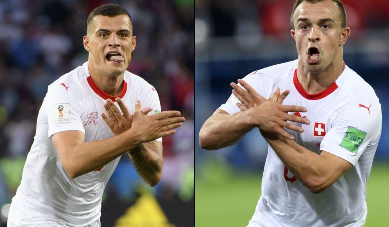 Las celebraciones de Xhaka y Shaqiri