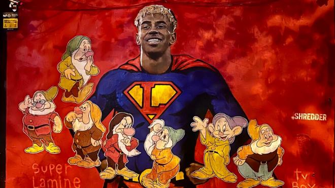 El mural de Lamine Yamal, vandalizado