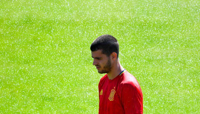 Álvaro Morata durante un entrenamiento 