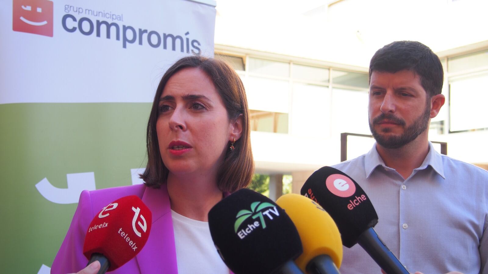 Portavoz Compromís per Elx, Esther Díez y diputado autonómico de Compromís, Carles Esteve
