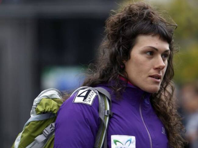 La atleta ultra fondista y diabética, Beatriz García, momentos antes de explicarsu experiencia en 4Deserts, una de las carreras más duras del mundo.