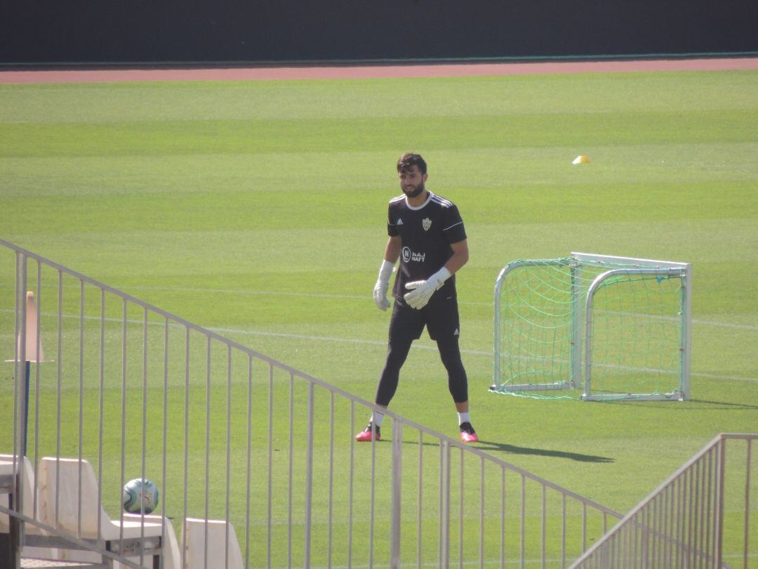 Antonio Sivera en el entrenamiento de este miércoles.