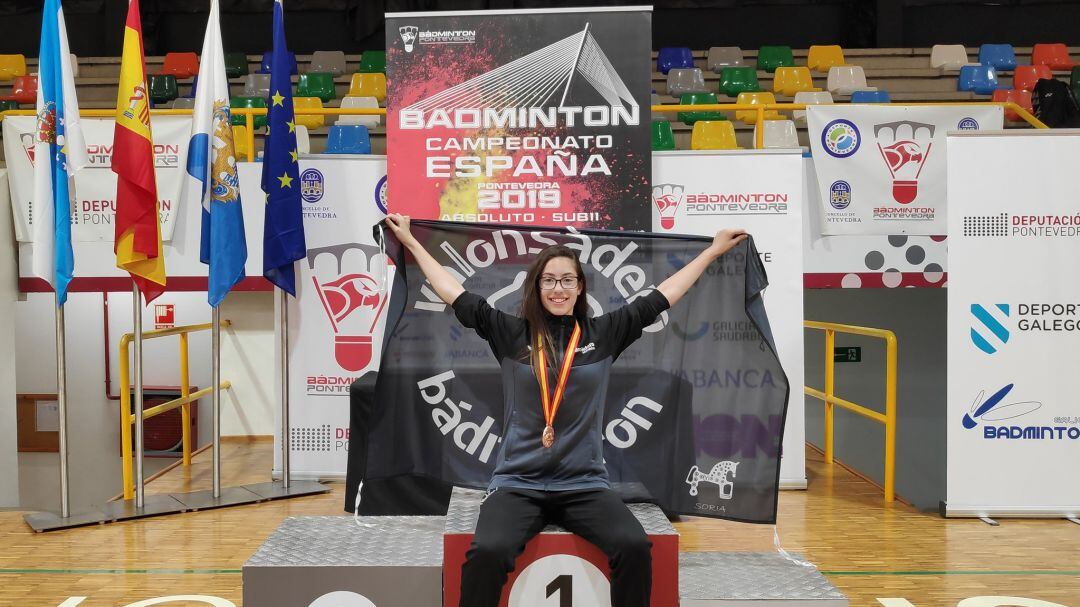 Carmen Carro, con su medalla de bronce en el Nacional.