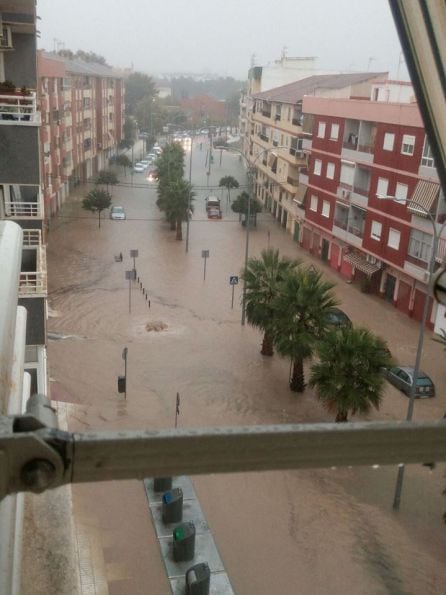 Avenida Jaime I tras las lluvias de octubre de 2016