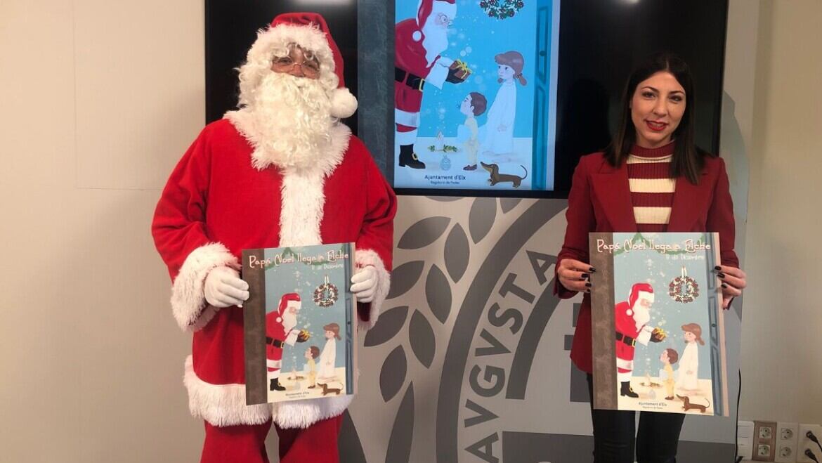 Papá Noel y la concejala de Fiestas del Ayuntamiento de elche, Mariola Galiana