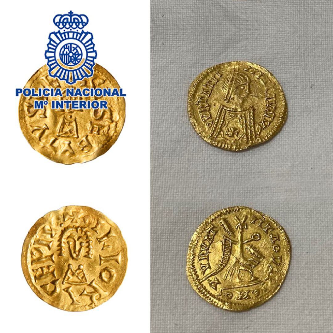 La Policía Nacional recupera dos monedas visigodas de oro de gran valor histórico