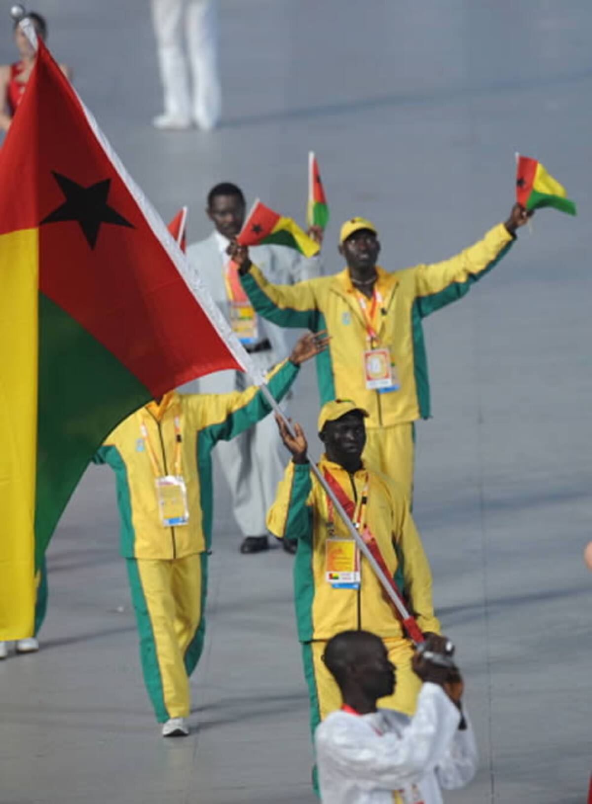 La delegación de Guinea Bissau durante la celebración de la ceremonia de apertura de los Juegos