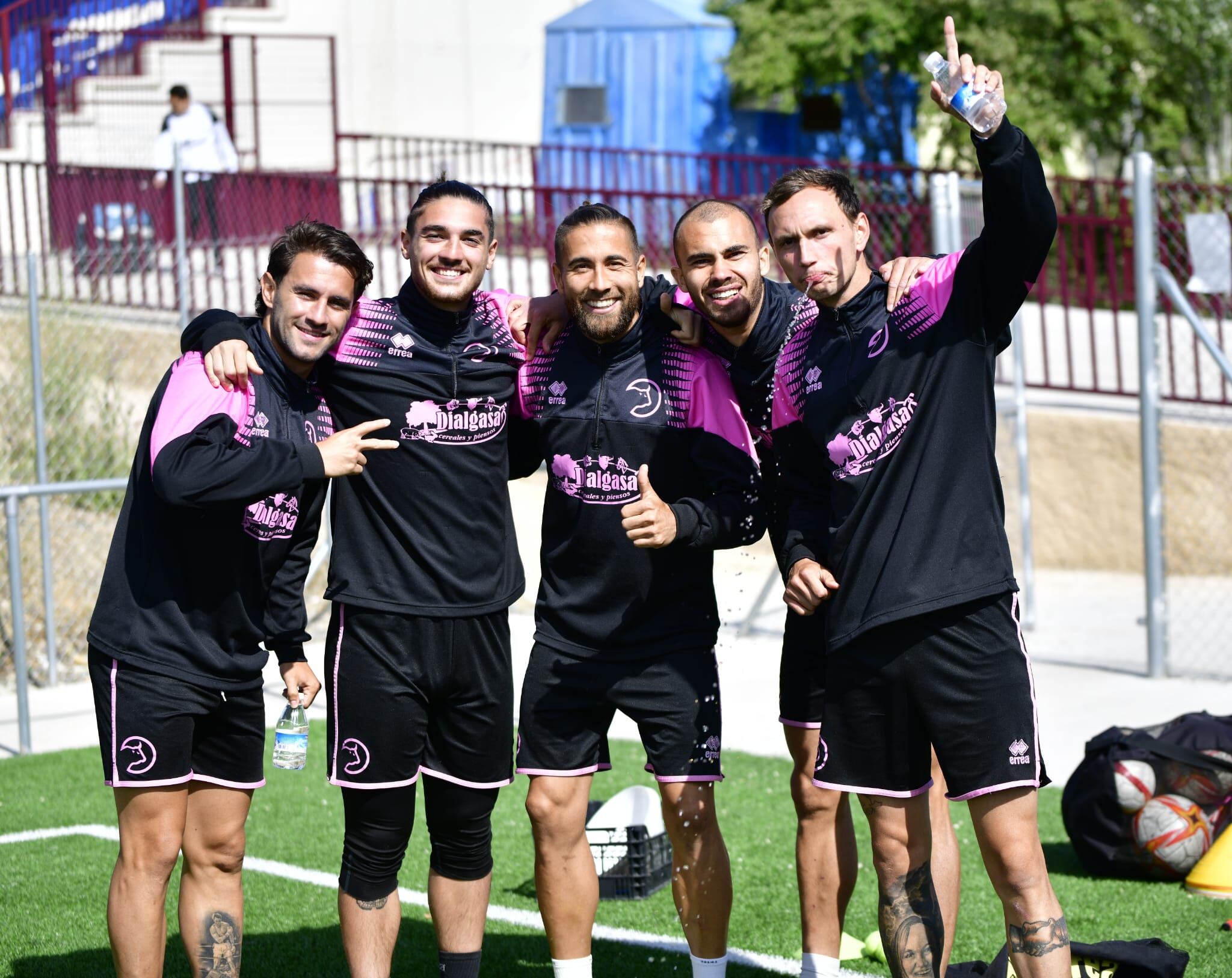 Los jugadores de Unionistas de Salamanca, en el entrenamiento de este miércoles