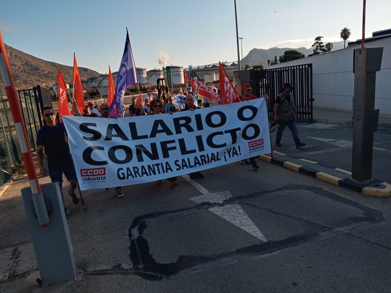 Protestas trabajadores de Repsol en Cartagena