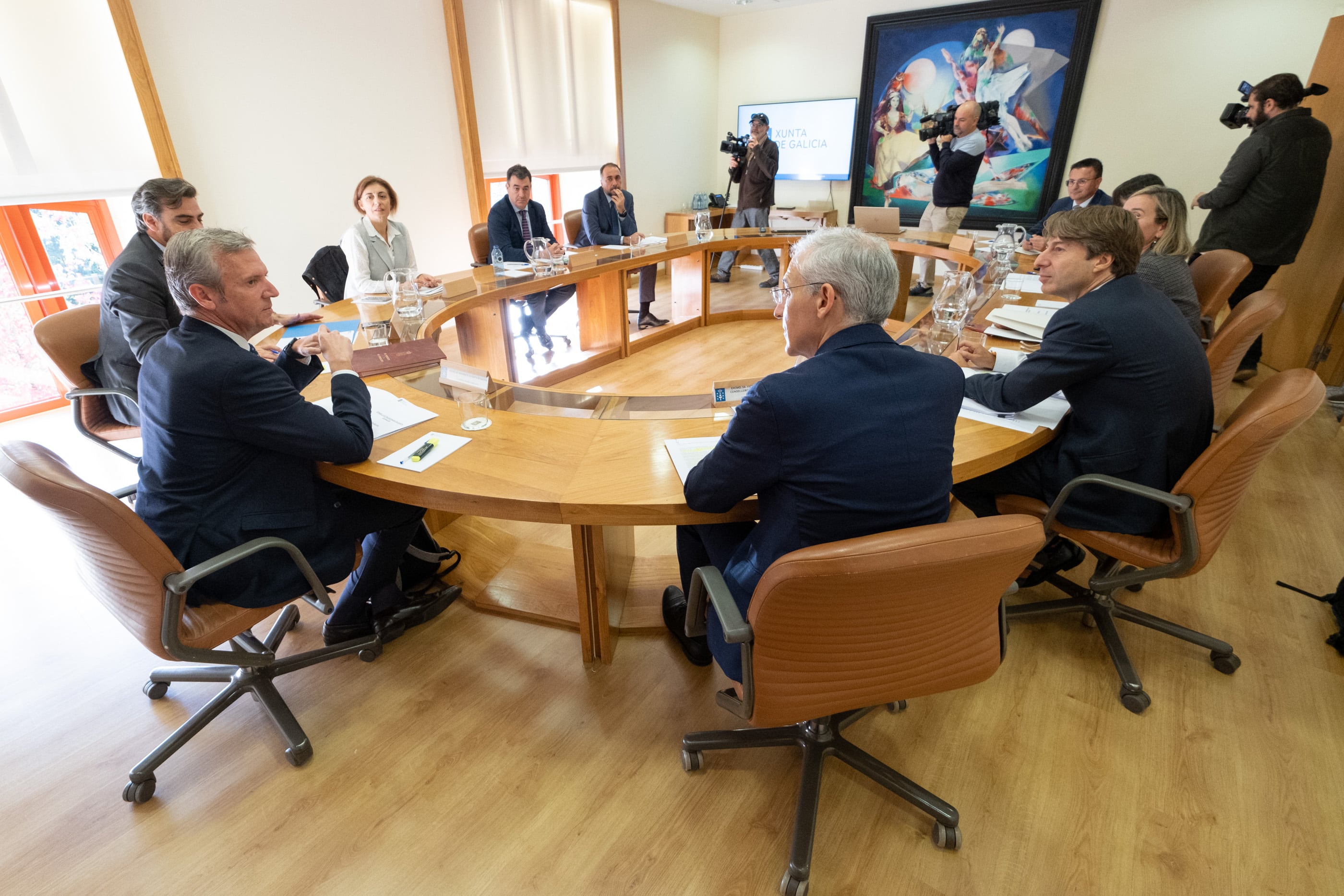 O titular do Goberno galego, Alfonso Rueda Valenzuela, preside a reunión do Consello da Xunta. Parlamento de Galicia, Santiago de Compostela, 18/10/22.