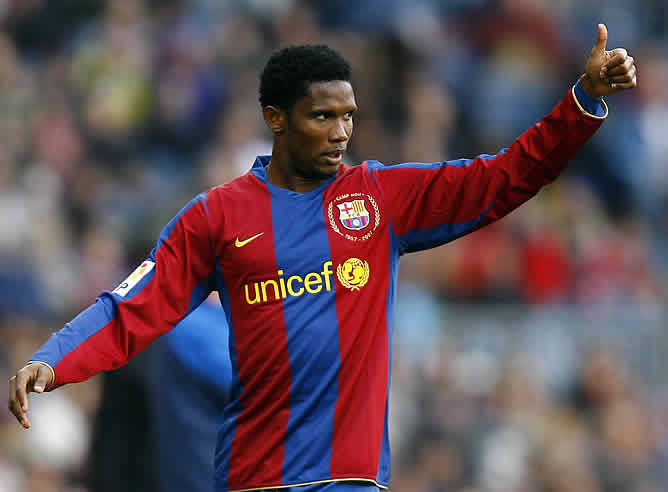 Samuel Eto'o, durante un partido con el Barcelona