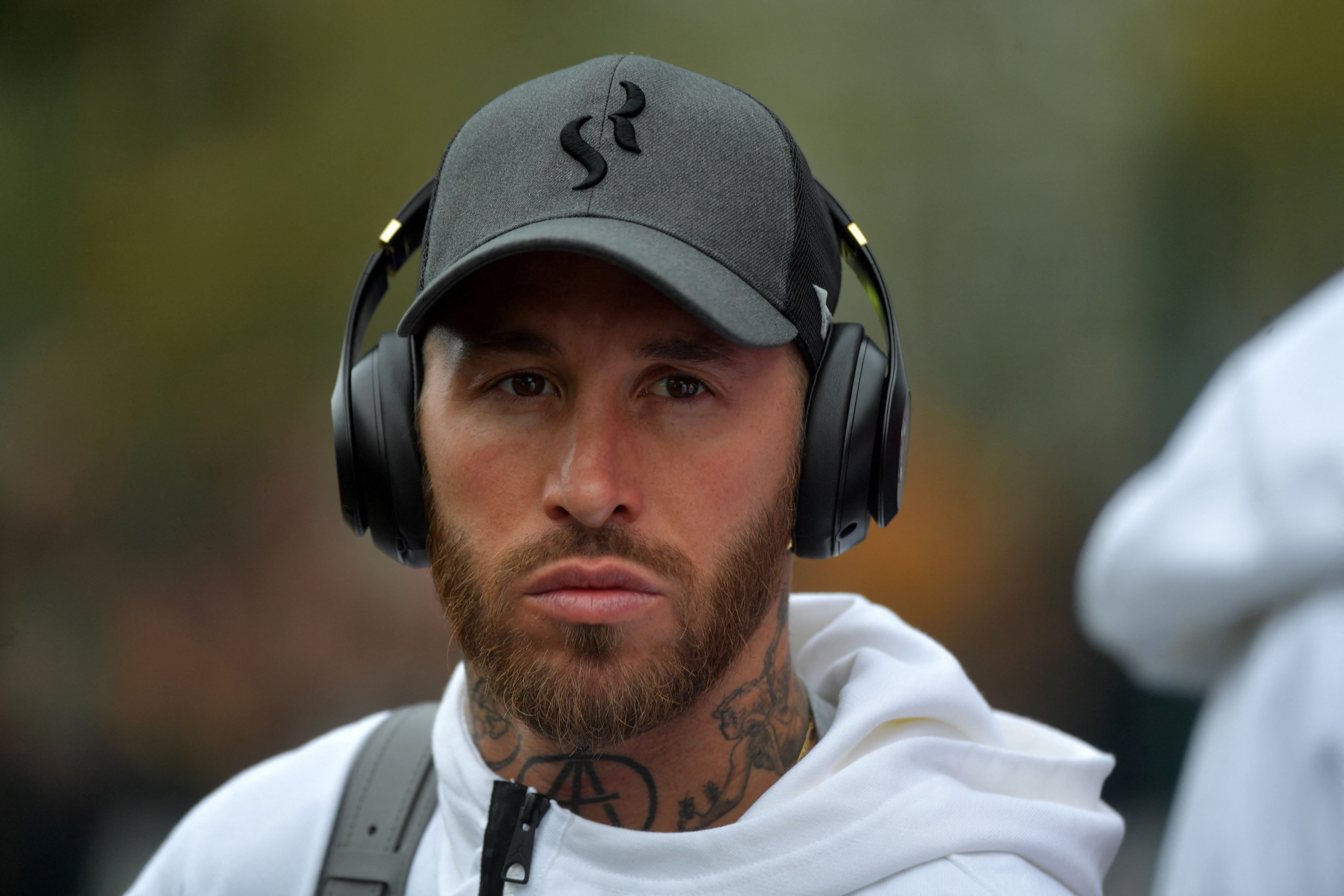 Sergio Ramos antes de un encuentro del PSG contra el FC Lorient.