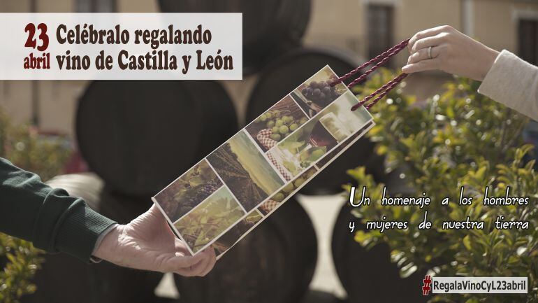 Campaña para invitar a regalar vino de Castilla y León el 23 de abril