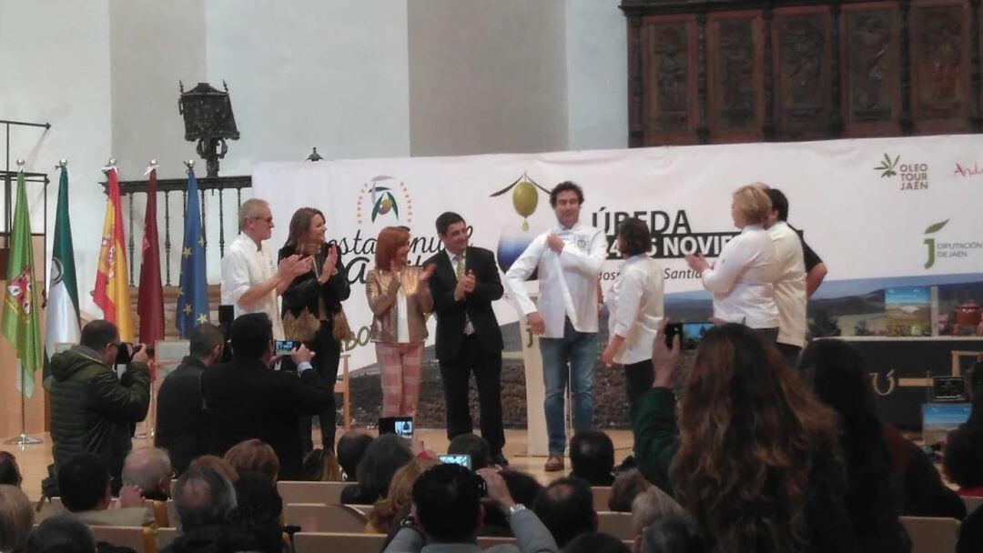 El chef estrella Michelín, Pepe Rodríguez, durante la V Fiesta del Primer Aceite en Úbeda