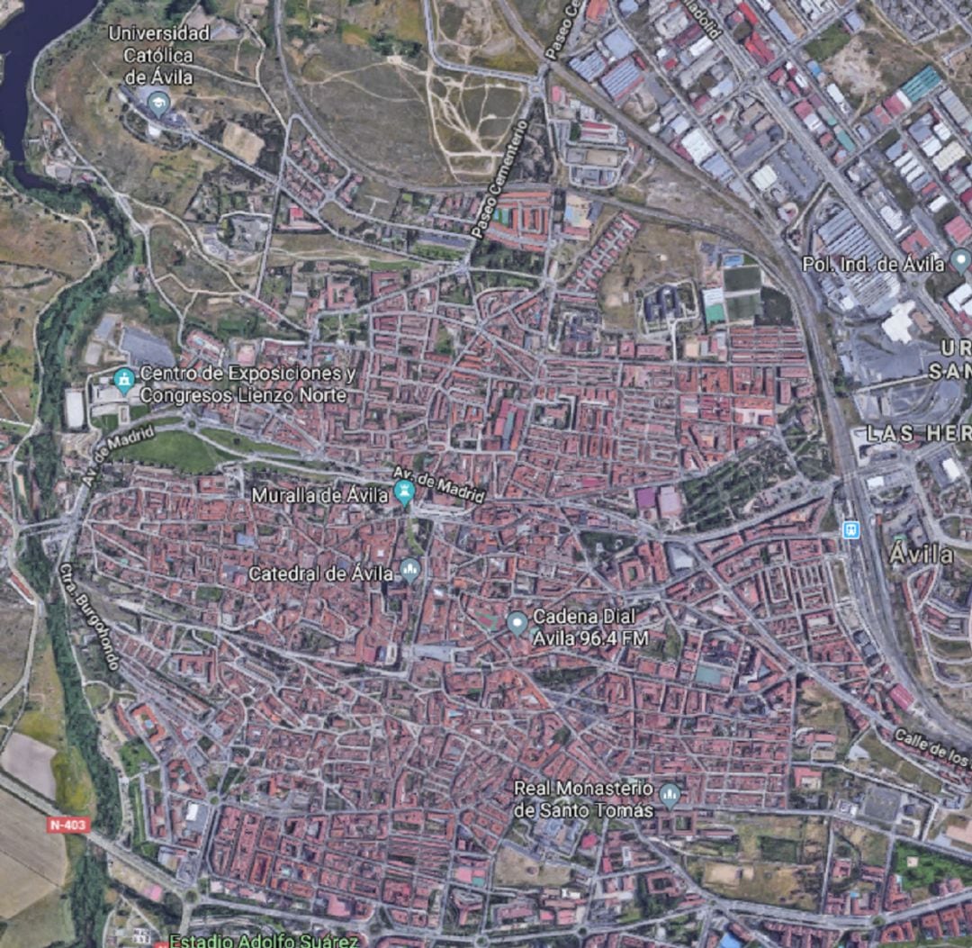 Vista aérea de Ávila