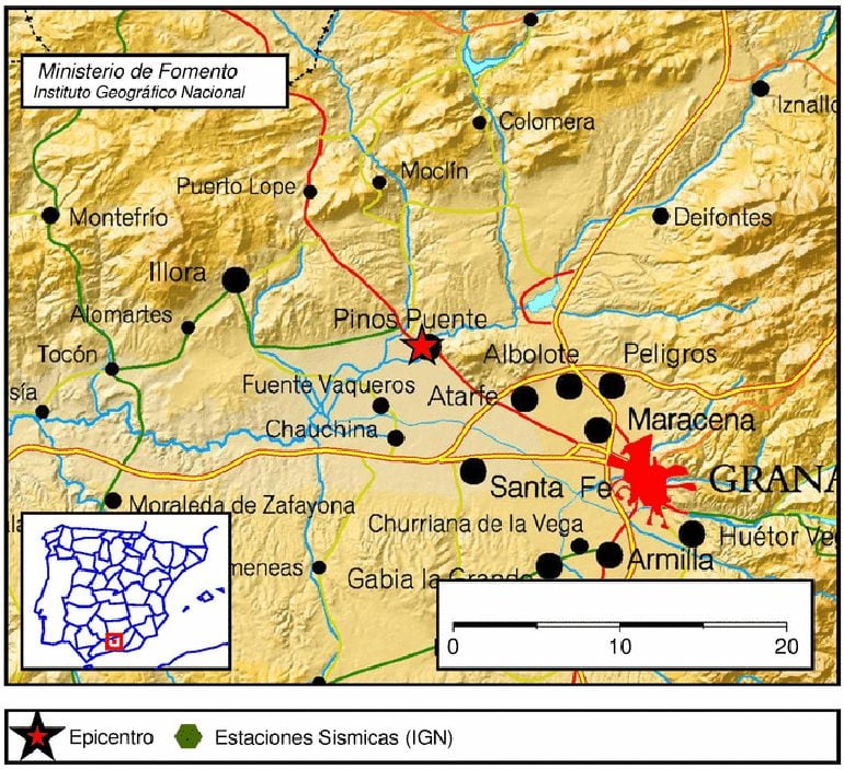 Terremoto en Pinos Puente (Granada) a las 08.04h de este lunes