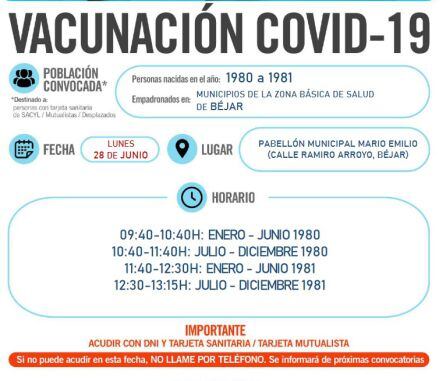 Información de la vacunación en Béjar.