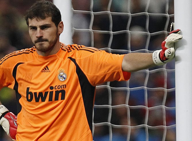 Casillas, durante el partido ante el Athletic