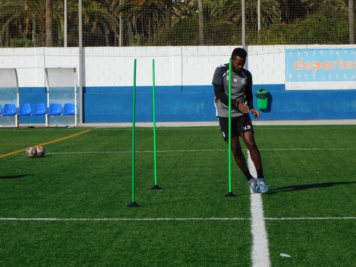 Aschalew en un entrenamiento