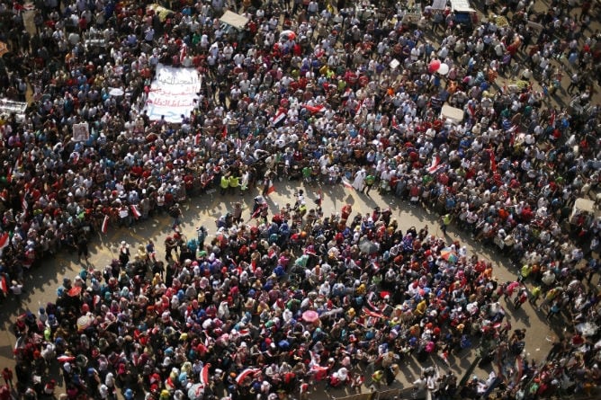 Una de las numerosas manifestaciones en El Cairo (Egipto)