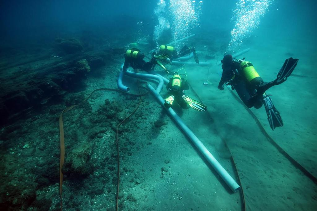 Restos del navío descubierto por los técnicos del Centro de Arqueología Subacuática en Marbella