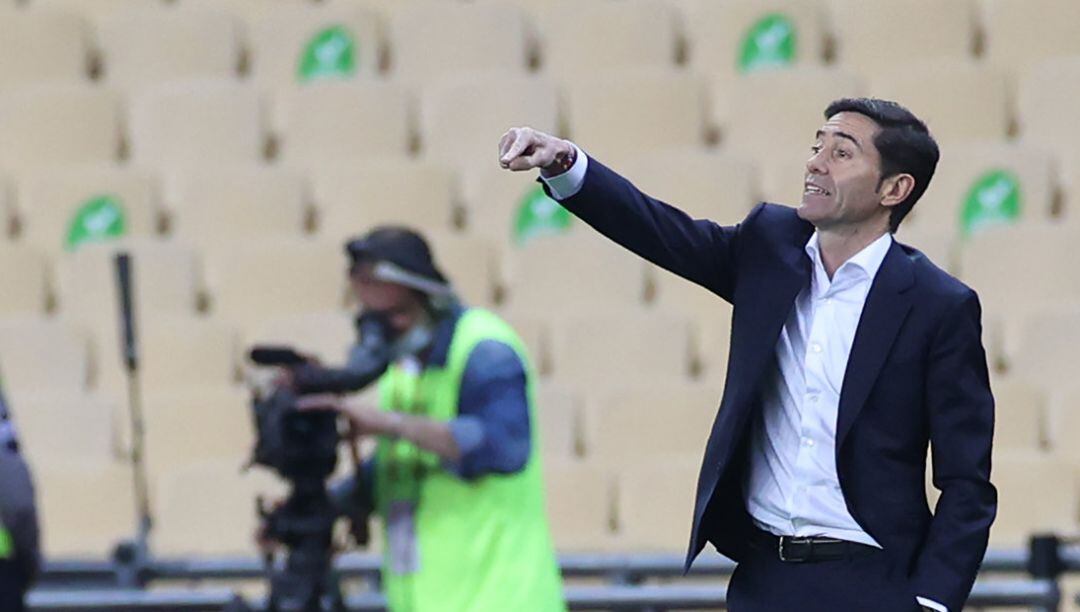 Athletic Bilbao coach Marcelino Garcia Toral gestures during the Spanish Copa del Rey (King&#039;s Cup) final soccer match between Athletic Bilbao and FC Barcelona at Estadio La Cartuja de Sevilla