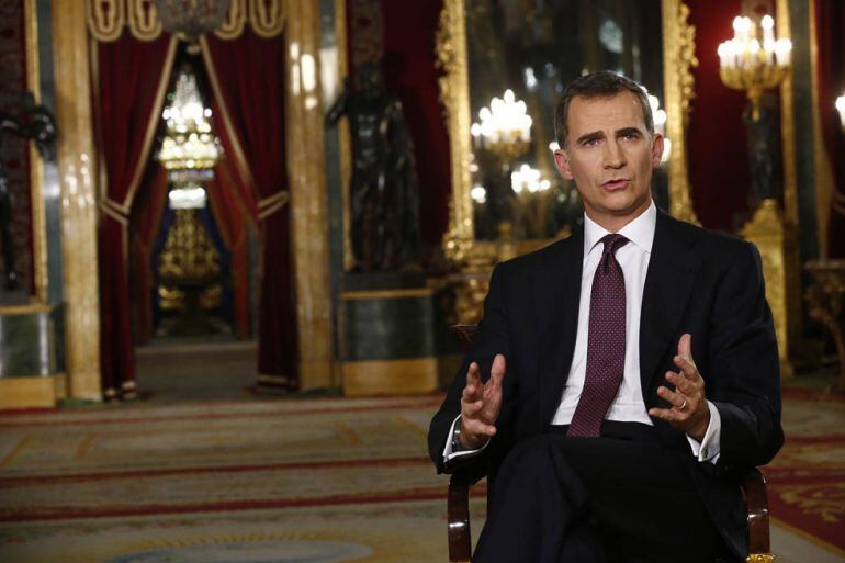 Felip VI en un discurs televisiu.