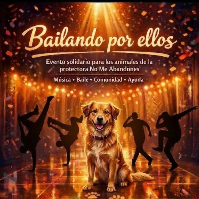 Cartel del evento solidario a beneficio de la protectora No me Abandones