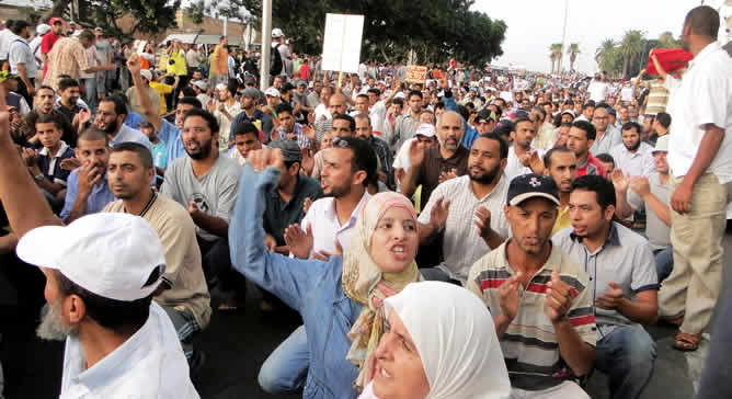 Manifestación del Movimiento del 20 de febrero en Rabat