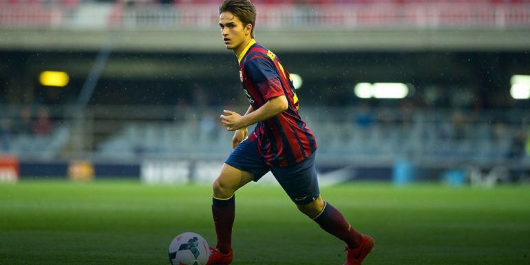 Denis Suárez durant un partit amb el Barça B