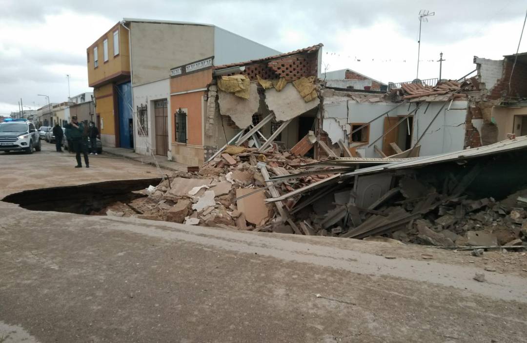 Tres viviendas de Tomelloso se han venido abajo por un corrimiento de tierras