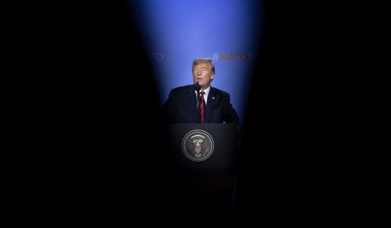 El presidente de Estados Unidos, Donald Trump, en la conferencia de la NATO 2018