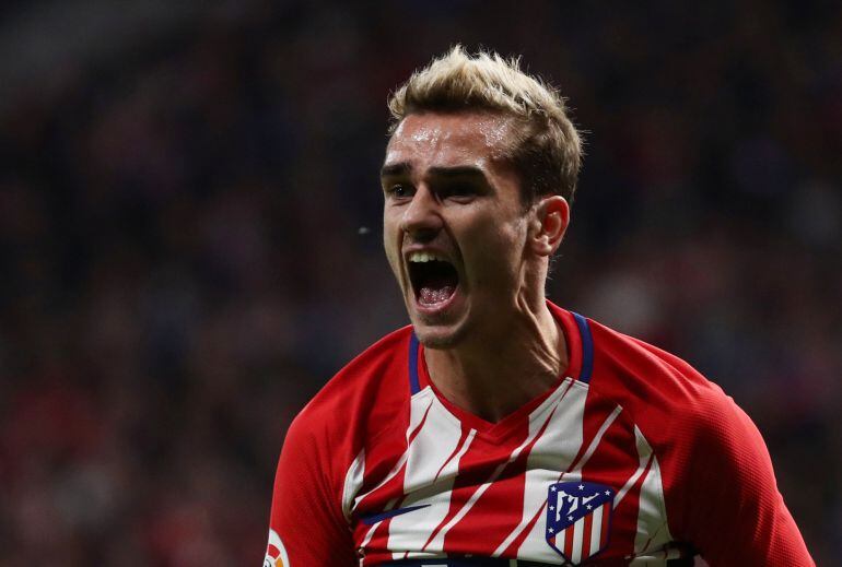 Griezmann, durante el derbi contra el Real Madrid en el Wanda Metropolitano.