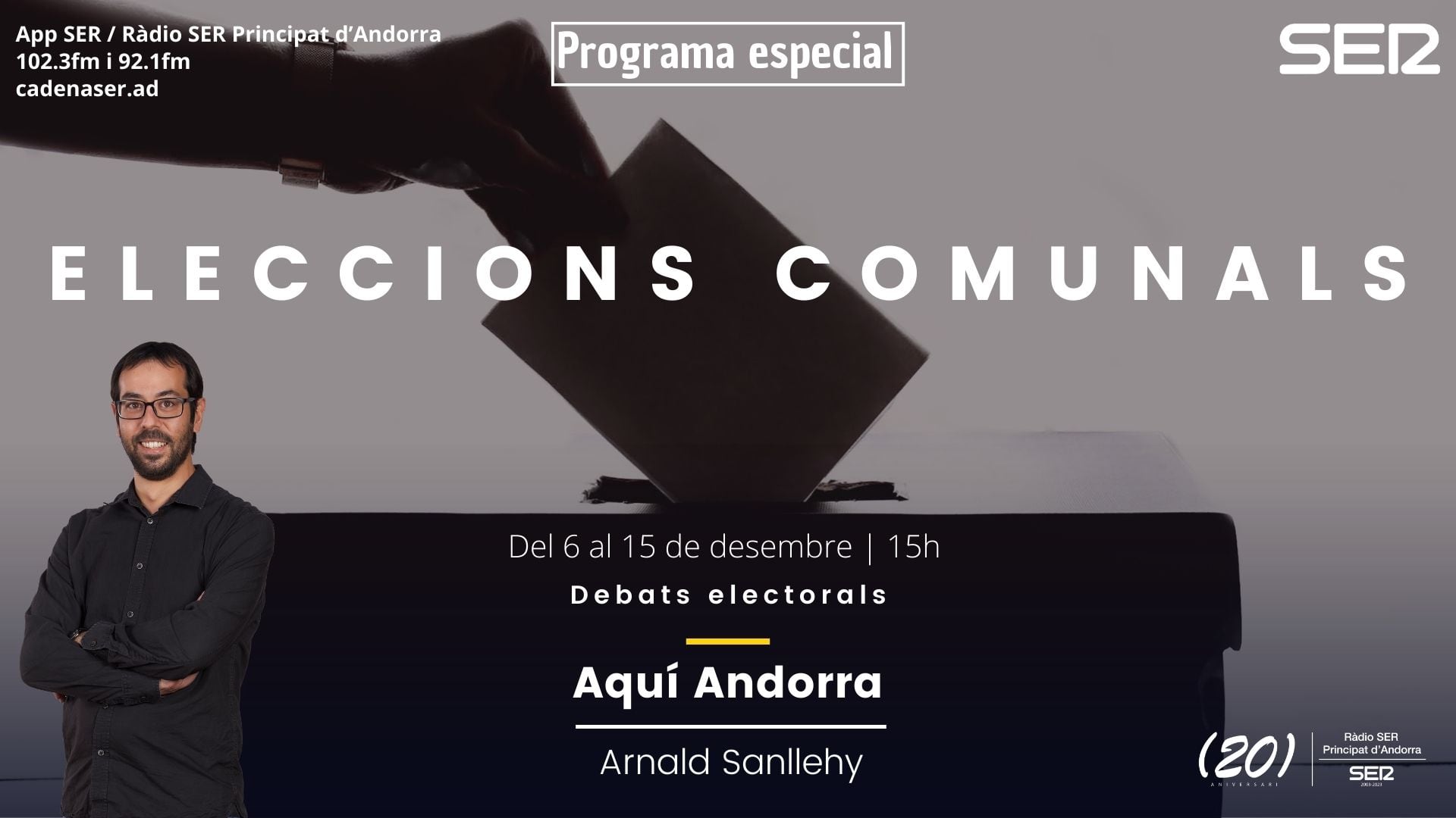 Imatge dels especials electorals a Ràdio SER Principat d'Andorra.