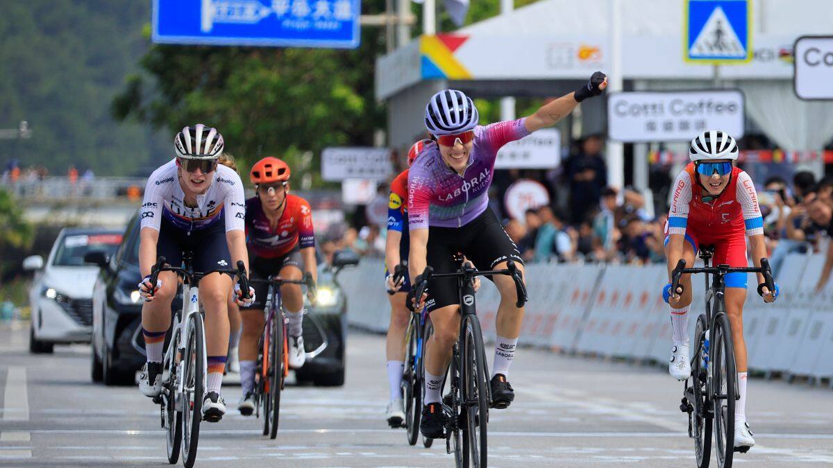 Usoa Ostolaza logra en China el primer podio de la historia del Laboral Kutxa-Euskadi en la máxima categoría del ciclismo