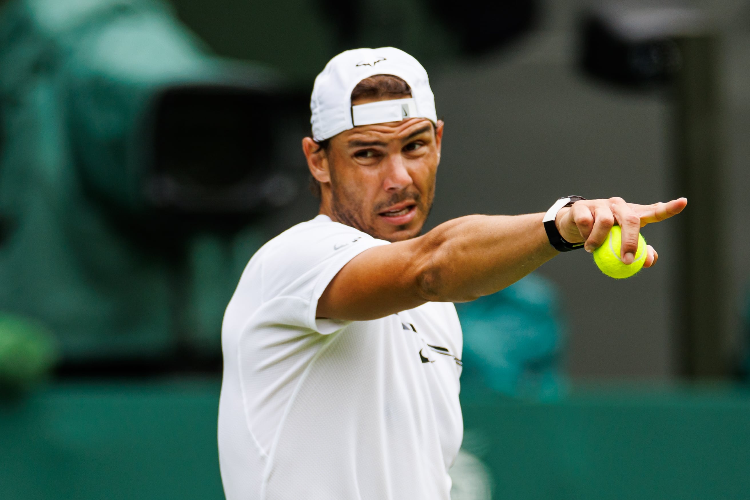 Nadal, durante un entrenamiento en Wimbledon. 