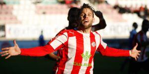 Rubén Moreno celebra un gol con el Zamora