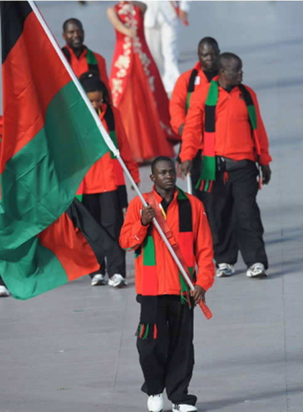 La delegación de Malawi presenta a su equipo en Pekín