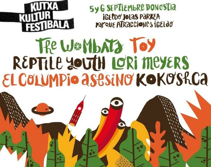 Cartel provisional de Kutxa Kultur Festibala con los grupos anunciados hasta el momento