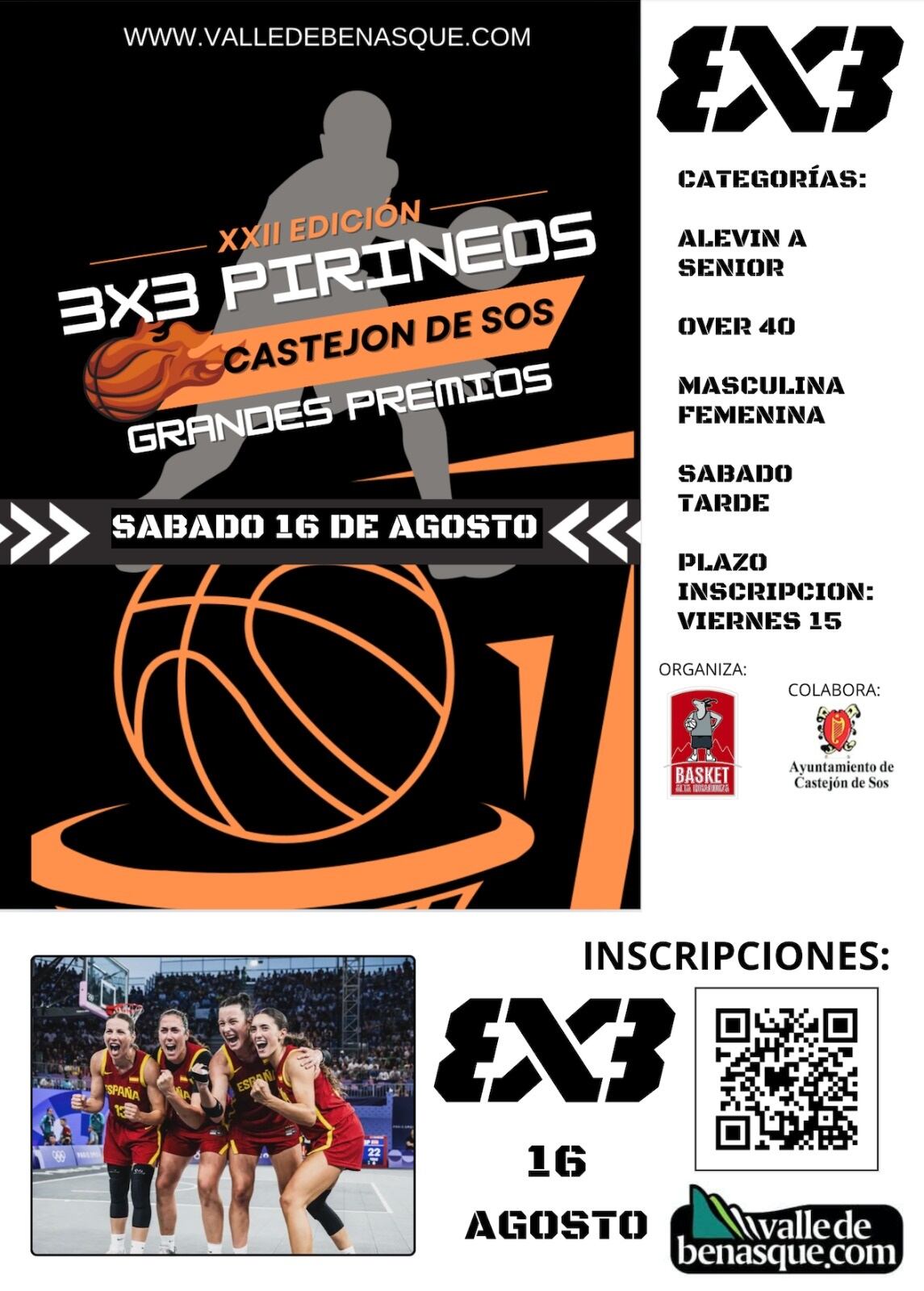 Torneo 3 X 3 - Sábado 16 agosto 2025.
