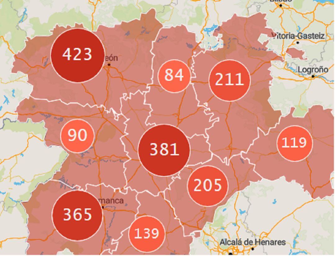 Fallecidos por coronavirus en Castilla y León 
