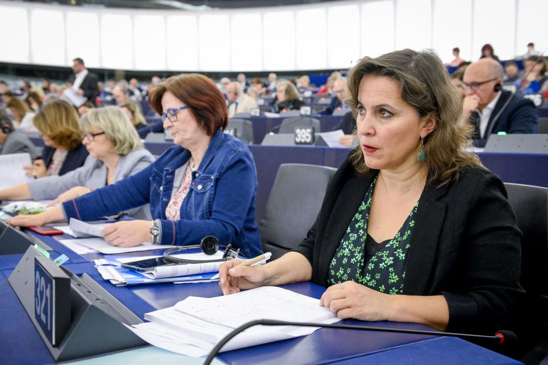 Ana Miranda durante un pleno en el Parlamento Europeo