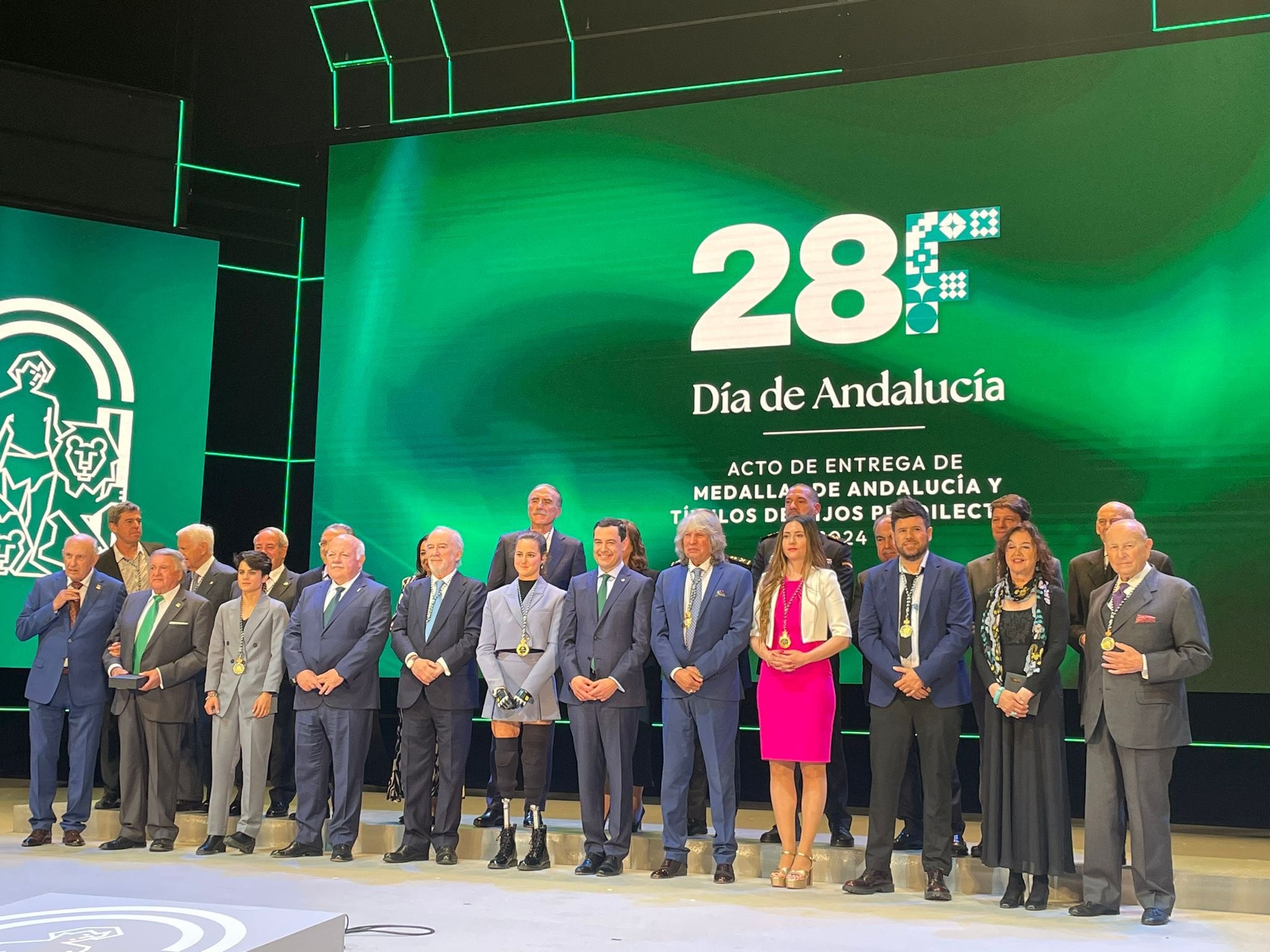 Galardonados por las Medallas de Andalucía, en el acto del 28 F