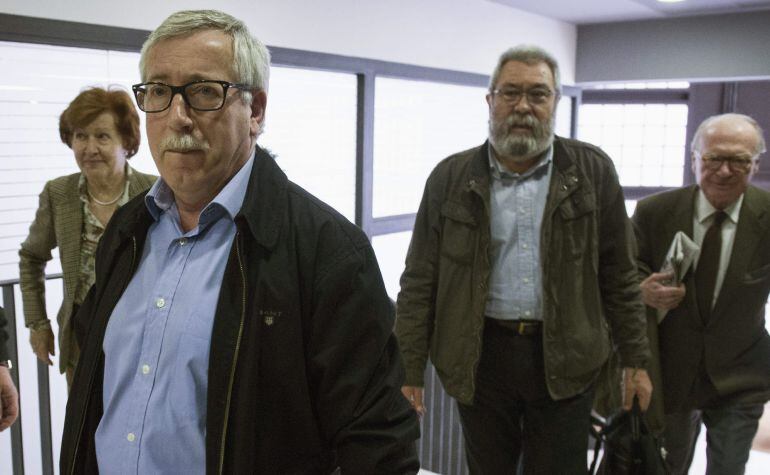 Los secretarios generales de CCOO, Ignacio Fernández Toxo y UGT, Cándido Méndez.