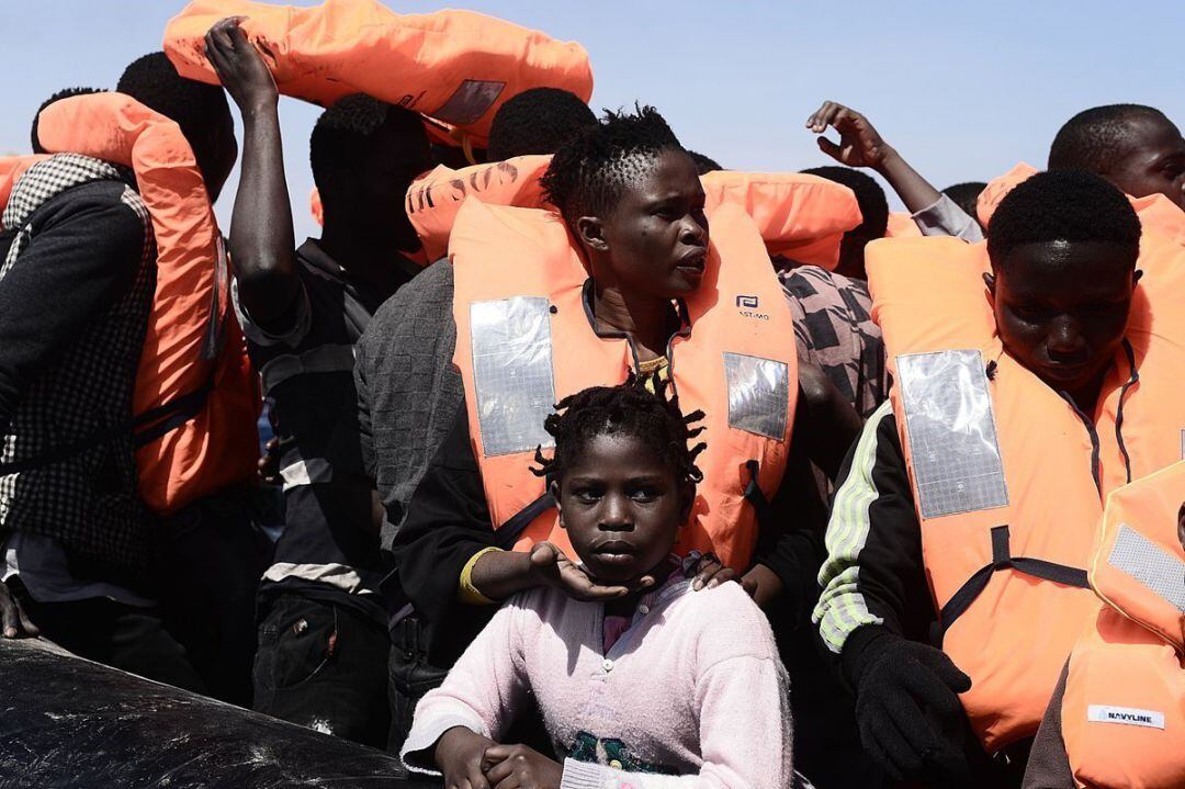 Rescate en el mar Mediterráneo llevado a cabo por Médicos Sin Fronteras.