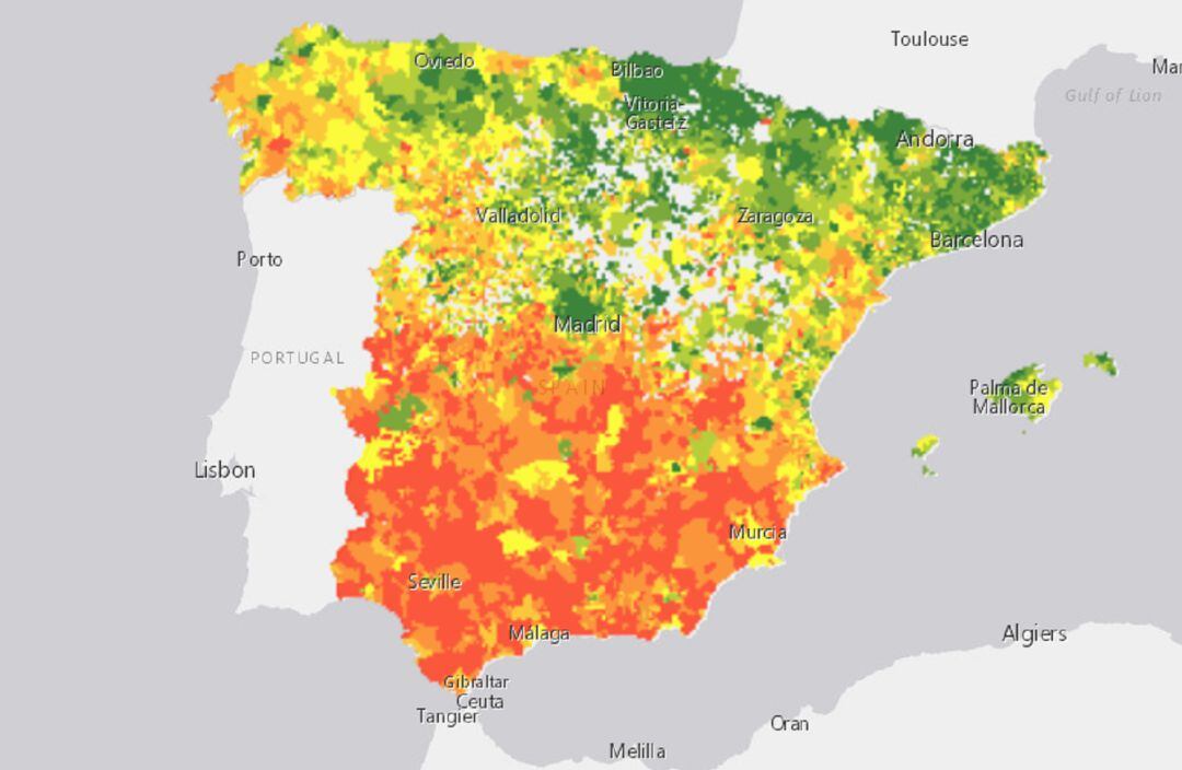 El mapa que muestra las rentas por barrios.